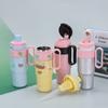 Cartoon Stainless Steel Thermos Cup Large Capacity Portable Handle Straw Ice Bullion Cup Tea Separation Car Cup