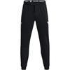 Project Rock Terry Joggers Logo Print Mid Rise Cuffed Casual Pants Men Joggers Black 1355634-002