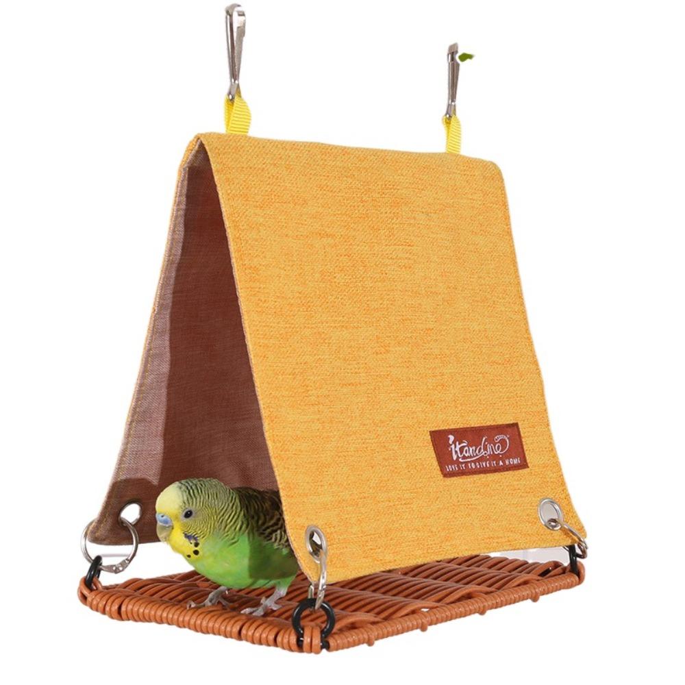 Hanging Bird House Weaving Bird Cage Hut Tent Bed Creative Parrot Swing Hammock Summer