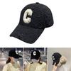 Adult Berber Fleece Baseball Cap Windproof Harajuku Duckbill Cap for Woman Girls Outdoor Hat with Embroidery C Letter