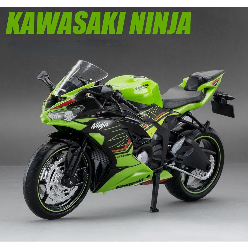 1/12 Kawasaki NIJIA ZX6R Motorcycle Alloy Car Toy Model Front Wheel Left Right Steering Rear Wheel Suspension Vehicle Kids' Gift