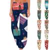 Women's Casual Fashion Comfort Pajama Pants Christmas Print Drawstring Wide Leg Pants