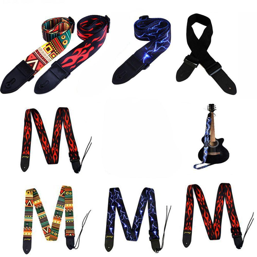 Fashion Multi-Color Adjustable High Quality Guitar Strap Nylon Bass Belt Blue Lighting Design