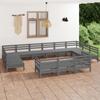 Day and Night - Day and Night Garden Furniture Set 13 Pieces Solid Gray Pine Wood