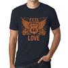 Men’s Vintage Tee Shirt Graphic T Shirt Feel The Love Navy