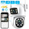 New 4K 8MP PTZ WIFI Camera Dual Lens Dual Screen 4X Digital Zoom IP Camera HD Auto Tracking Outdoor Security CCTV Surveillance