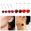 Red Cherry Pendant Earrings Long Earrings Fashion Accessory Multifuntional Fruit Designs for Party Date Casual Wear