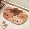 Cartoon Bear Imitation Cashmere Bathroom Floor Mat Bathroom Absorbent Non-slip Mat Toilet Door Foot Mat Toilet Carpet