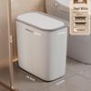 Compact Bathroom Corner Trash Can with Press-Down Lid