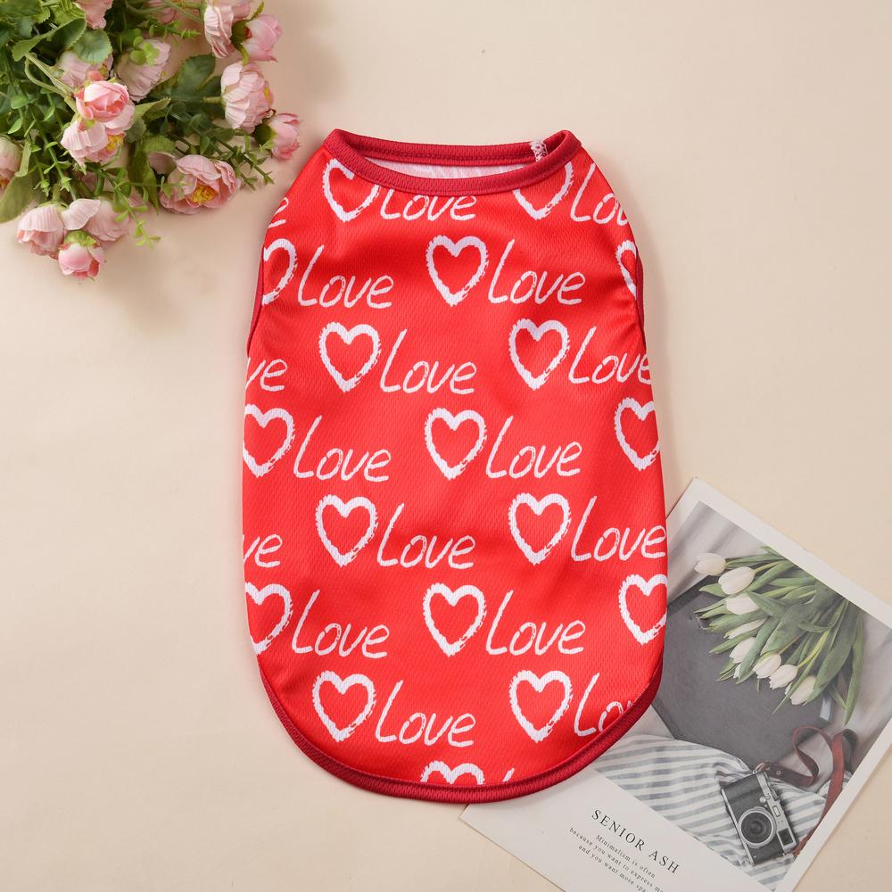 Mesh Pet Dog Clothes Cute Letter Print Puppy Vest For Small Dogs Cats Costume Soft French Bulldog Pullover Festival Dress Up Apparel