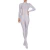 Women's Shiny Oil Glossy Body Stocking One Piece Smooth Stretchy Back Zipper Full Bodysuits