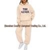Unisex Solid Color Hooded Sweatshirt Set - Casual Spring/Autumn Two-Piece Tracksuit 2025