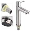 304 Stainless Steel Single Cold Water Tap Black Silver Color Deck Mounted Sink Tap with G1/2 for Bathroom or Kitchen