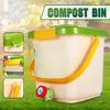 12L Compost Bin Recycle Composter Aerated Compost Bin PP Organic Homemade Trash Can Bucket Kitchen Garden Food Waste Bin
