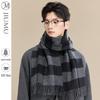 Men's Lamb Wool Plaid Winter Scarf