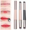Silicone Lip Brush Portable Concealer Foundation Brush Double Head Smudge 2-in-1 Soft with Cap Round Head Makeup Brush