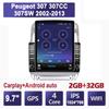 9.7 Inch Car Radio For Peugeot 307 307CC 307SW 2002-2013 Android 2 DIN Tesla Vertical Screen Carplay Auto Radio Multimedia Player 2+32GB