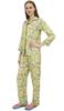 Button-Down Yellow Shirt Pajama Pant 2 Pcs Floral Print Night Wear