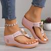 2025 Summer Women's Sandals Rome Wedges Slippers Causal Platform Beach Shoes Plus Size 42 Flip Flops Comfortable Ladies Slides