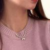 Yinruitai Sterling Silver Bow Necklace - Simple Korean Style Clavicle Chain for Women 
