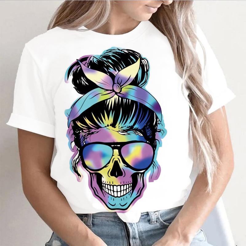 Summer Round Neck 3D Print Top Fashionable Casual Short Sleeved Women's T-shirts