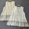 Mori Japanese Thin Cotton Openwork Lace Sleeveless Summer Loose Versatile Casual Render Women Tops