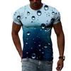 Мужская футболка с креативным 3D-принтом Raindrop, модная повседневная, с принтом природных пейзажей, с круглым вырезом, с коротким рукавом и большим вырезом