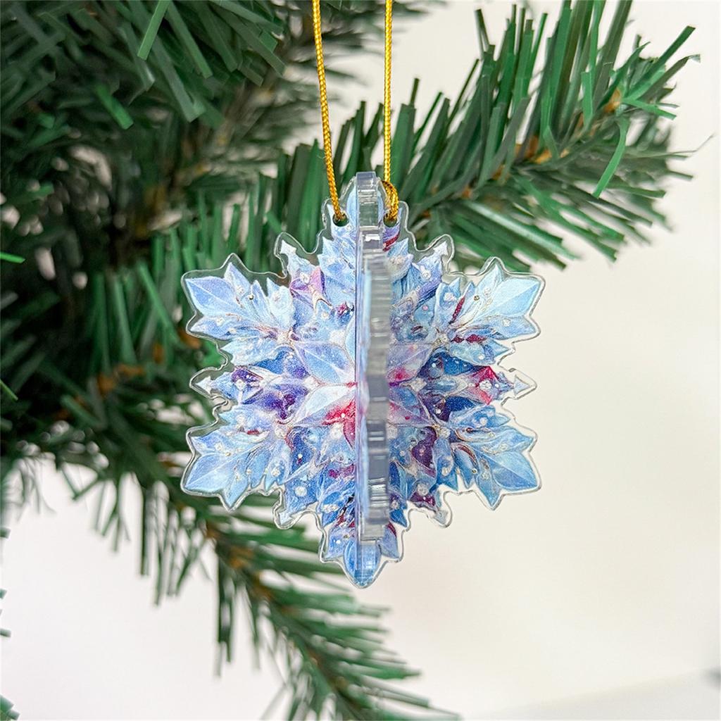 Christmas Butterfly Snowflake Love Three-dimensional Christmas Tree Star Decoration Acrylic Hanging