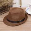 Fashion Beach Summer Unisex Cowboy Fedora Hat Sun Hat Straw Panama Cap Jazz Hat