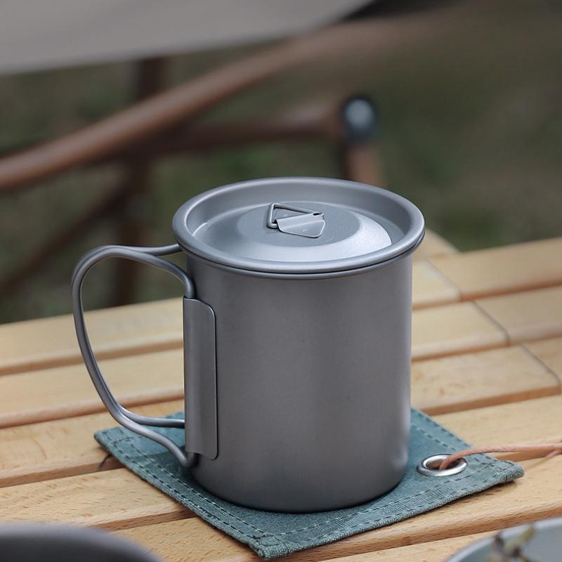Titanium Cup for Coffee Ware Tea Ware Beer Mug Latte Cup With Lid Original Breakfast Cups Teaware Coffeeware Camping Mug
