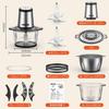 ASUTAS Food Processor 2L Large Capacity 5 Functions In 1 Coarse 400W High Power 2 Speed 4 Blade Cutter Food Chopper Can Crush Ice Blender Baby Food