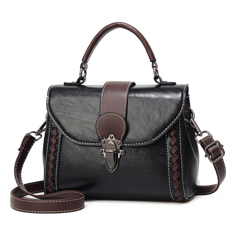 Women PU HandBag Women Single Shoulder Bags Casual Small Square Bag Leather Stitching Soft Messenger Bag