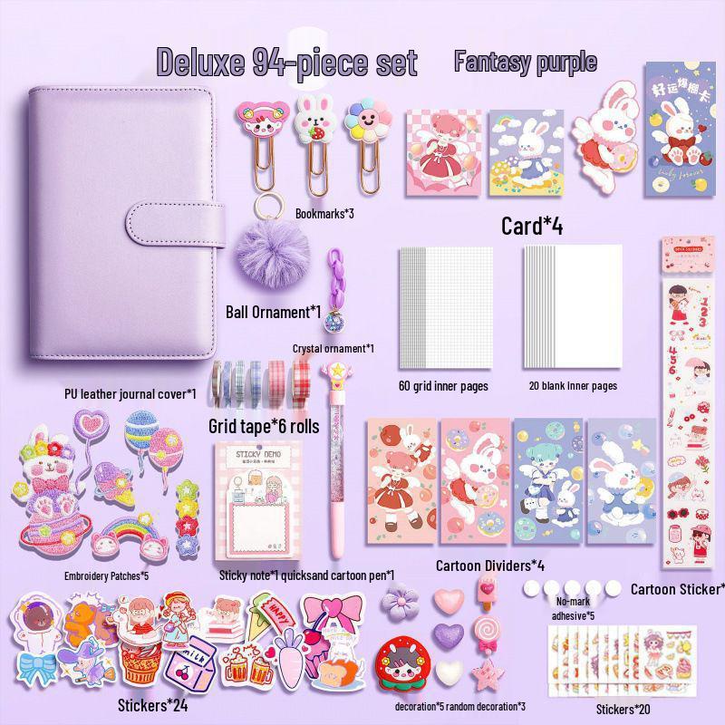 Hand Account Book Set: Cute Loose-Leaf Notebook for Girls & Children