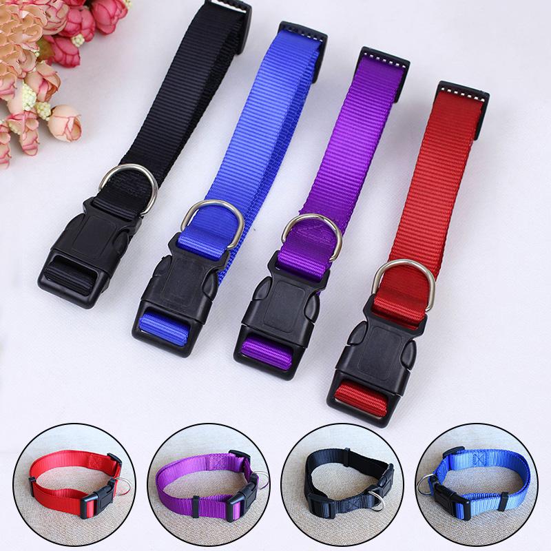 Solid Color Nylon Dog Collar Adjustable Soft Puppy Pet Collar Necklace Pet Supplies