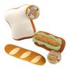 Wanwan Bakery Dog Toy 3 Piece Stuffed White French Hot Small Dog Toy Set, Toy, Sounds, Bread, Bread, Dog, Dog,