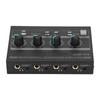 AMP?14II 4 Channel Headphone Amplifier Compact 4 Way Stereo Headphone Amplifier with 12V 2A Adaptor