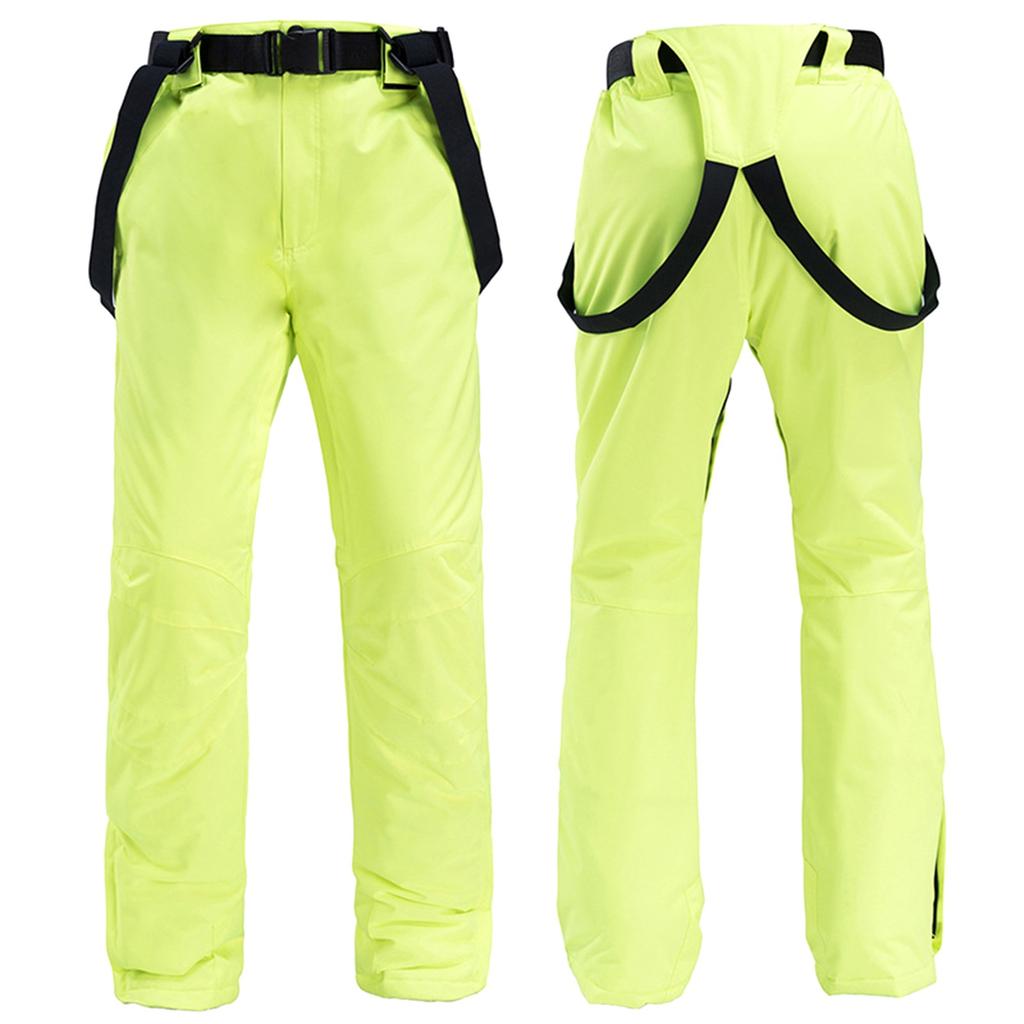 Couple's Solid Color Warm Thick Waterproof Pocket Strap Ski Pants For Men And Women