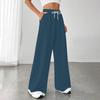Women's Fashion Loose Drawstring Closed Waist Solid Color Casual Sports Pants Casual Pants