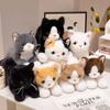 45/55cm Lovely Lifelike Ragdoll Cat Plushies Soft Stuffed Calico Cat Animal Doll Birthday Gifts