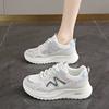 Mesh Thick-soled Breathable Dad Shoes Women's New Summer Simple Running Shoes Student Round Head Lace-up Sneakers