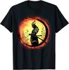 Samurai Sunrise Bushido Warrior Japanese Retro Art Print Unisex T-Shirt