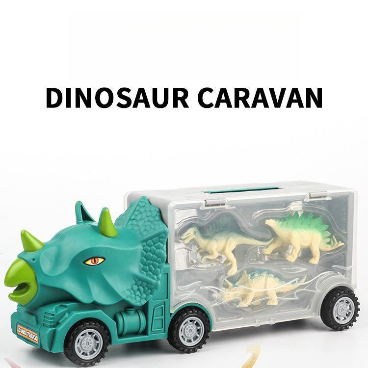 Children's Toy Trailer Container Truck Dinosaur Storage and Transportation Vehicle Combination Set Dinosaur Car Kindergarten Model Toy