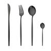 4/16/24Pcs Cutlery Set Black Tableware Stainless Steel Dinnerware Dinner Tea Spoon Fork Knife Western Silverware Flatware Set