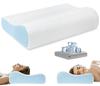 PKBD Sleep Pillow, Memory Foam Pillow with Ice Silk Replacement Pillowcase, Comfortable Sleep Pillow with Two Height Settings, Breathable, Washable