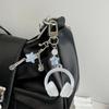 Trendy Headphone Shaped Keychain Bag Ornament Phone Lanyard Feature Star Music Notes for Students and Music Lovers