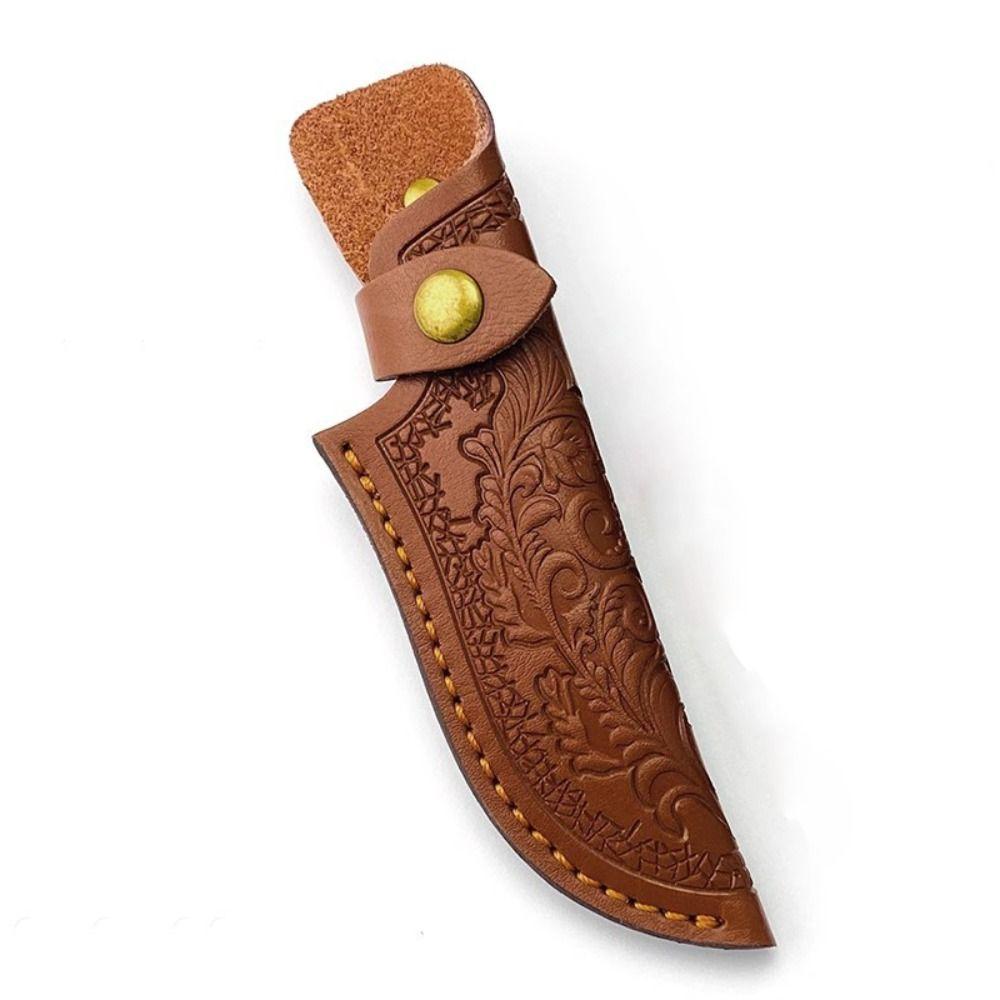 Multi-function Leather Sheath 18cm Straight Knife Cover Leather Sheath Belt Outdoor Tool