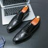 Retro Men Block Leather Shoes Men Lace Up Business Office Leather Shoes Men Wedding Banquet Brand Formal Shoes Sizes 38-46
