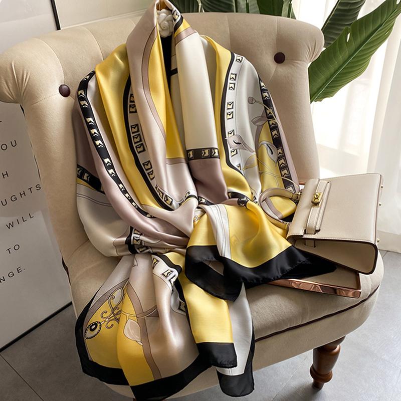 Spring Scarf Women's Luxury Design Polyester Material Smooth Scarf Soft Shawl Beach