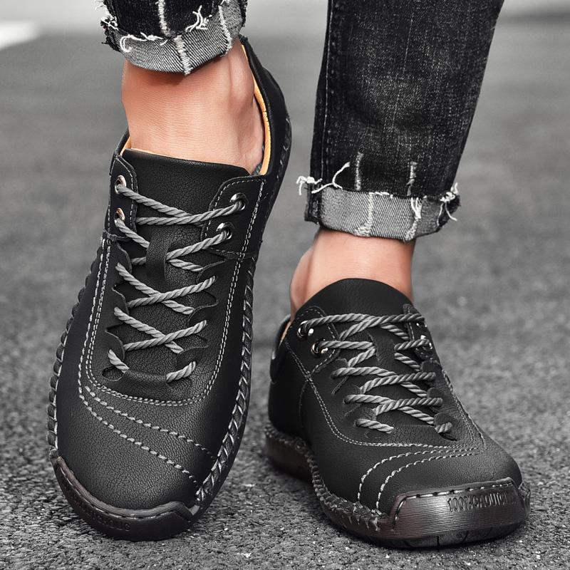 High Quality Mens Casual Shoes Handmade Leather Big 48 Male Comfortable Soft Sole Walking Shoes Non Slip Men Sneakers Big Size
