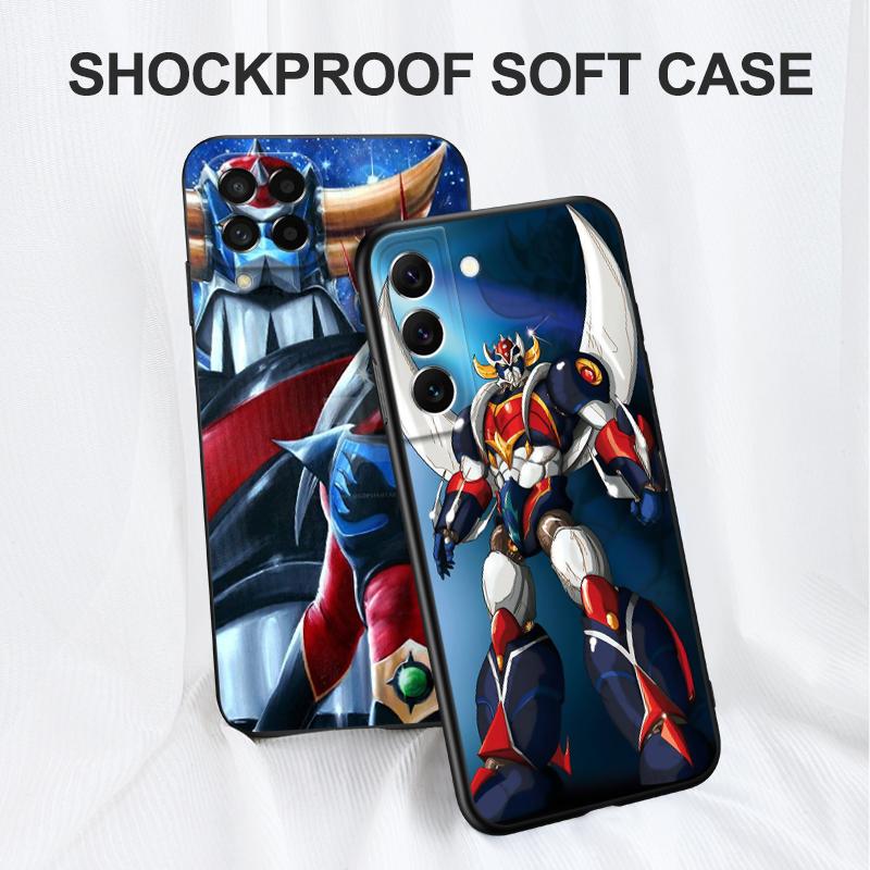 Black Tpu Case For Samsung Galaxy S22 S20 S21 FE PLUS ultra+S10 E Lite Back Cover UFO Robot Grendizer